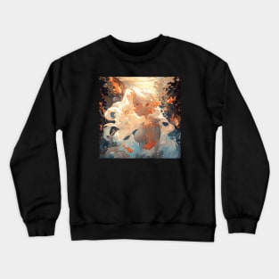 A pretty white haired mermaid Crewneck Sweatshirt